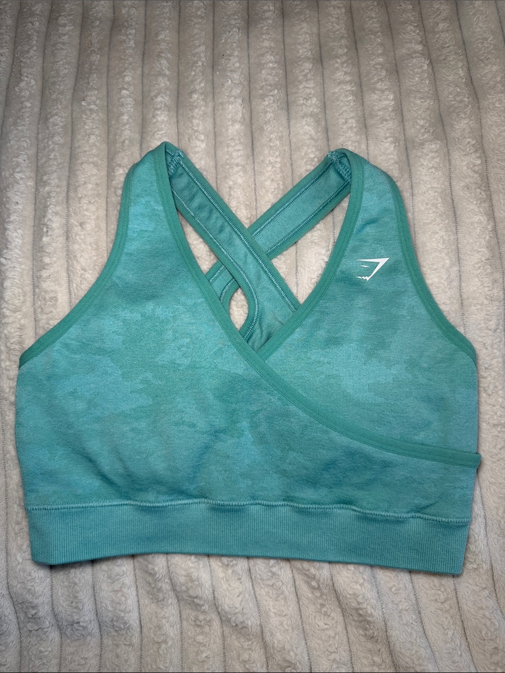 Gymshark Teal Cross-Back Seamless Sports Bra